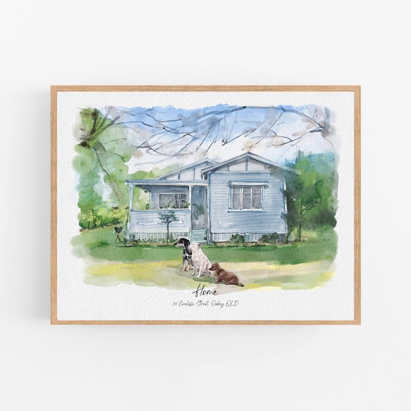Custom Hand-Painted House Painting, New Home Housewarming Gift From Photo, Wedding Venue drawing, First Home Gift, Realtor Closing Gift