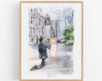 Personalised Groomsmen/Bridesmaids Proposal Gift From Photo, Custom Watercolor Portrait From Photo, Commission wedding art gift