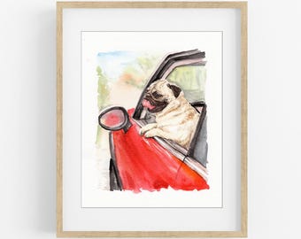Custom Mini Watercolor Pet Portrait, Tiny Dog Portrait From Photo, Personalised Dog memorial Gift on Framed, Pet Painting