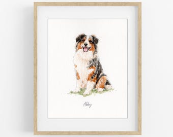 Handgeschilderd huisdierportret, mini aquarel huisdier portret, aangepast hond schilderij van foto, schattige hondenaandenken, hondenherdenkingscadeau