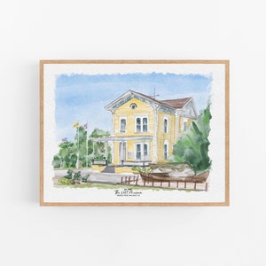 Wedding Venue drawing, Church Drawing, Custom Watercolor House Portrait, New Home Housewarming Gift From Photo, First Home Gift