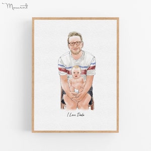 Watercolour Line People Portrait, Pen and Ink Drawing, Gifts For The Couple, Personalised Art, Custom family portrait