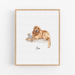 Handpainted Pet Portrait, Mini Watercolor Pet Portrait, Custom Dog Painting From Photo, Cute Dog Keepsake, Dog Remembrance Gift