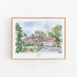 Custom Watercolor House Portrait, Wedding Venue drawing, New Home Housewarming Gift From Photo, First Home Gift, Realtor Closing Gift image 15