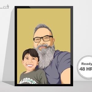 Cartoon Customized Portrait, Custom Family Portrait, Custom Illustration,  Personalized Portraits, Digital and Prints, Gift for Him