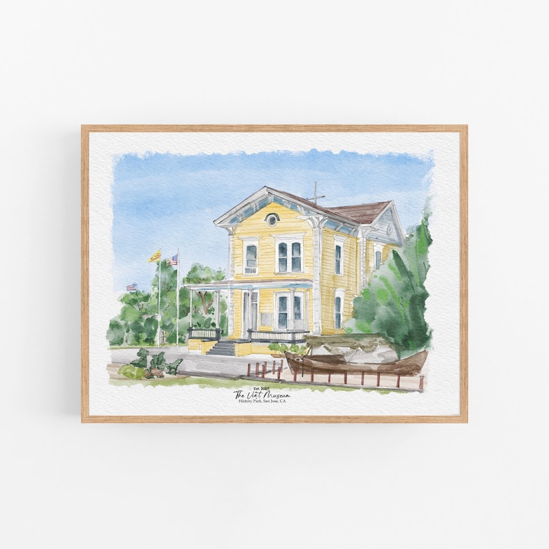 Custom Watercolor House Portrait, Wedding Venue drawing, New Home Housewarming Gift From Photo, First Home Gift, Realtor Closing Gift image 2