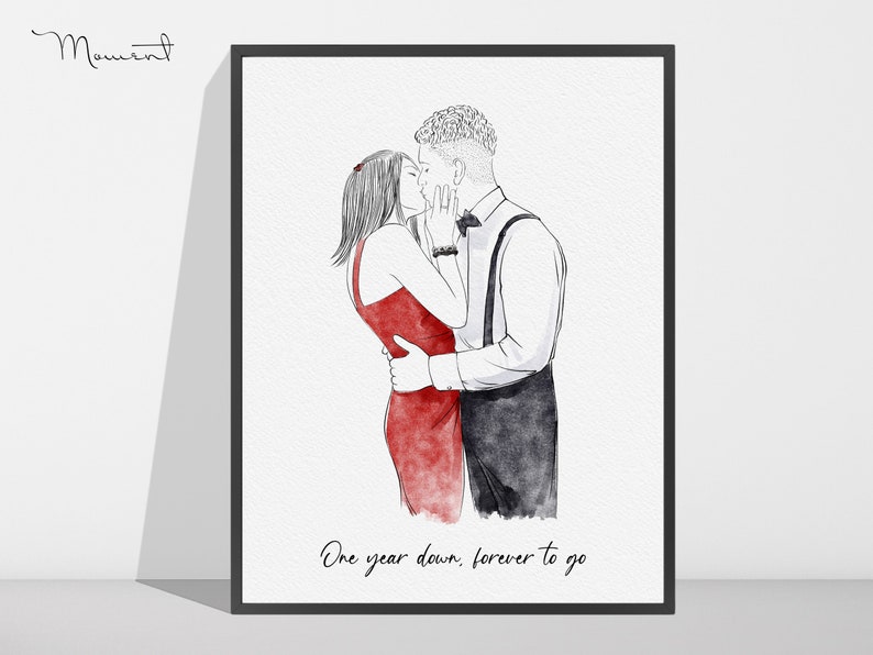 Custom Watercolor Painting From Photo, Engagement Gifts for Couple Unique, Personalised Engagement, Wedding Anniversary Gifts image 3