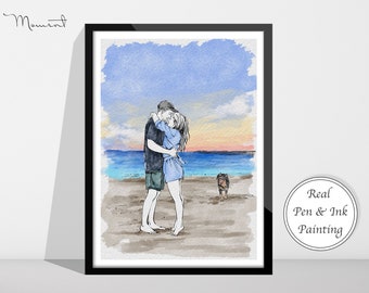 Watercolor From Photo, Custom Portrait From photo, In loving Memory, Family Portrait Painting, Watercolor Background, Couples Portrait