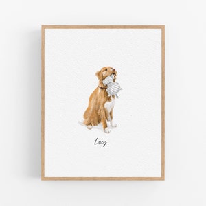 Benutzerdefinierte Mini Aquarell Haustier Porträt, kleines Hundeporträt vom Foto, personalisiertes Hundegedenkgeschenk auf gerahmtem, Haustiermalerei