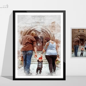 Watercolor Portrait Painting From Photo, Custom Watercolor Painting, Family Portrait, Anniversary Gift, Couple Gift, Personalized Gift