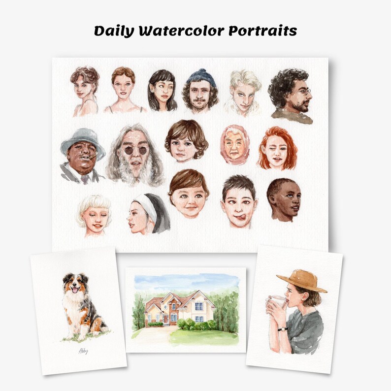 Aangepaste aquarel huisdier portret van foto, mini schilderij op maat voor huisdieren, hond herdenkingscadeau, attent huisdier cadeau, hond herdenkingscadeau afbeelding 7