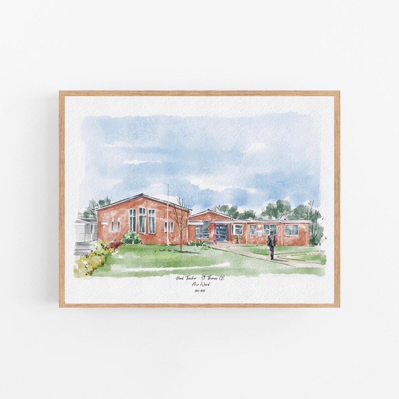 Custom Watercolor House Portrait, Wedding Venue drawing, New Home Housewarming Gift From Photo, First Home Gift, Realtor Closing Gift image 13