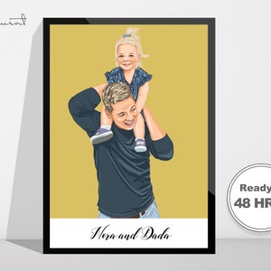 Personalized Cartoon Family Portrait, Custom Portrait Illustration from Photo, Couples Portrait Drawing, Birthday&Anniversary Gift