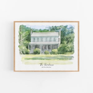 Custom Watercolor House Portrait, Wedding Venue drawing, New Home Housewarming Gift From Photo, First Home Gift, Realtor Closing Gift image 6