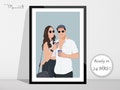 Custom Couple Portrait, Custom Family Portrait, Couple Gift, Faceless Portrait, Custom illustration, Wedding Gift, Friend Gift product logo
