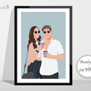 Custom Couple Portrait, Custom Family Portrait, Couple Gift, Faceless Portrait, Custom illustration, Wedding Gift, Friend Gift
