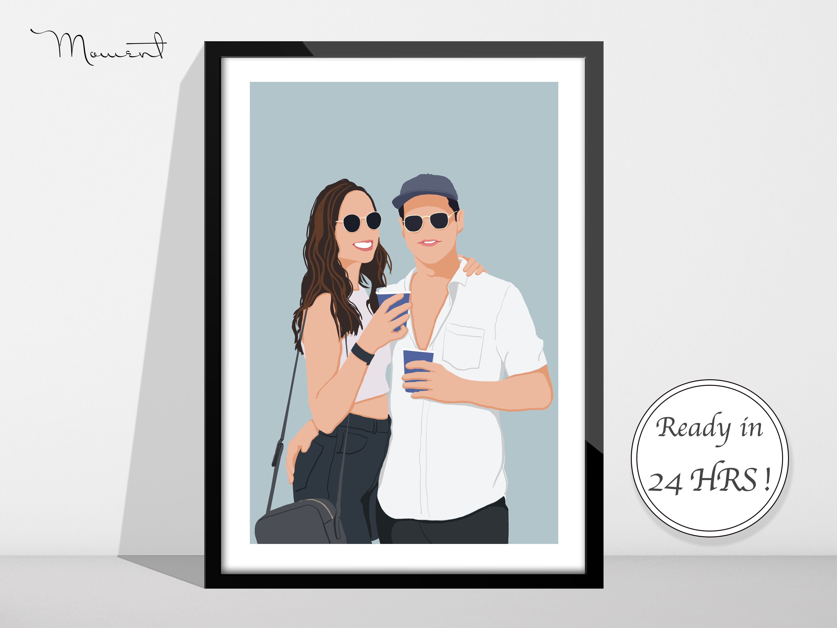 Custom Couple Portrait, Custom Family Portrait, Couple Gift, Faceless Portrait, Custom illustration, Wedding Gift, Friend Gift
