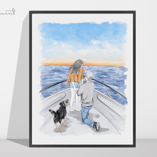 Custom Watercolor Painting From Photo, Engagement Gifts for Couple Unique,  Personalised Engagement, Wedding Anniversary Gifts