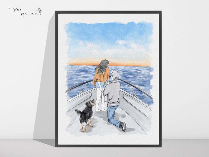 Custom Watercolor Painting From Photo, Engagement Gifts for Couple Unique, Personalised Engagement, Wedding Anniversary Gifts image 1