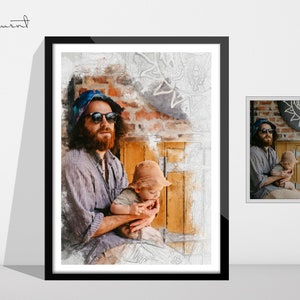 Portrait Painting From Photo, Custom Watercolor Painting, Family Portrait, Personalized Gift, Anniversary Gift, Husband Gift