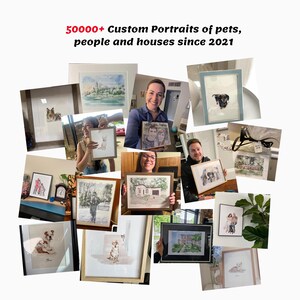 Aangepaste aquarel huisdier portret van foto, mini schilderij op maat voor huisdieren, hond herdenkingscadeau, attent huisdier cadeau, hond herdenkingscadeau afbeelding 12