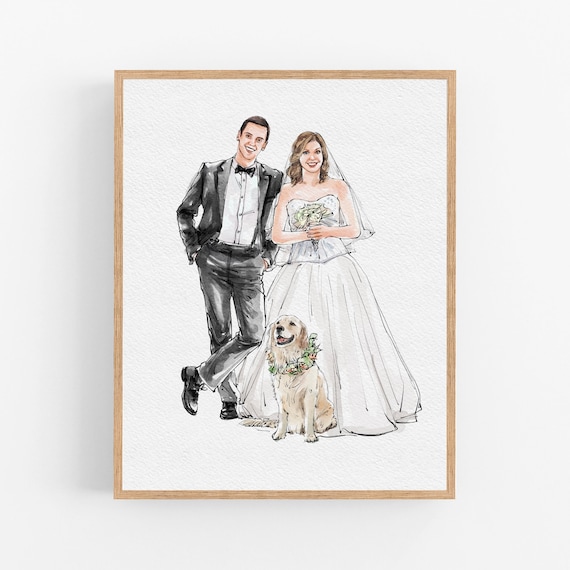 Custom Handpainted Pet with Family, Watercolor Family/Couple/Pet Portrait from photo, Thoughtful Pet Gift for dog lovers, Pet Death Gift
