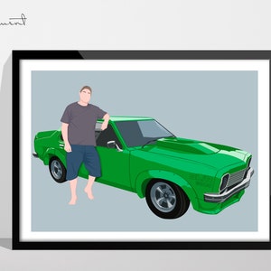 Custom Car Portrait, Personalised Car Photo, Faceless Portrait, Family Portrait, Anime Car Decal, Gift for car Lovers/Guy