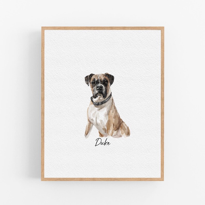Aangepaste aquarel huisdier portret van foto, mini schilderij op maat voor huisdieren, hond herdenkingscadeau, attent huisdier cadeau, hond herdenkingscadeau afbeelding 3