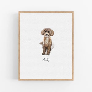 Regalo commemorativo per animali domestici da foto, ritratto personalizzato di mini cane, regalo per la perdita di animali domestici, pittura in miniatura, arte per animali domestici ad acquerello