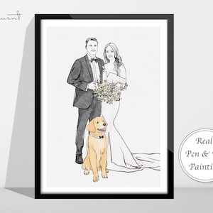 Custom Couple Portrait, Wedding Gift, Engagement Gift, Anniversary Gift, Gift For Him, Gift For Her, Couples Gift