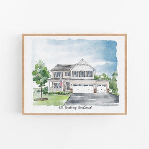 Custom Watercolor House Portrait, Wedding Venue drawing, New Home Housewarming Gift From Photo, First Home Gift, Realtor Closing Gift image 16