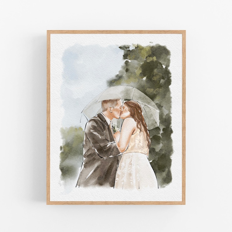 Custom Wedding Watercolor Portrait