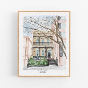 Aangepaste aquarel huisportret, tekening trouwlocatie, housewarmingcadeau nieuw huis van foto, eerste huiscadeau, sluitingscadeau makelaar