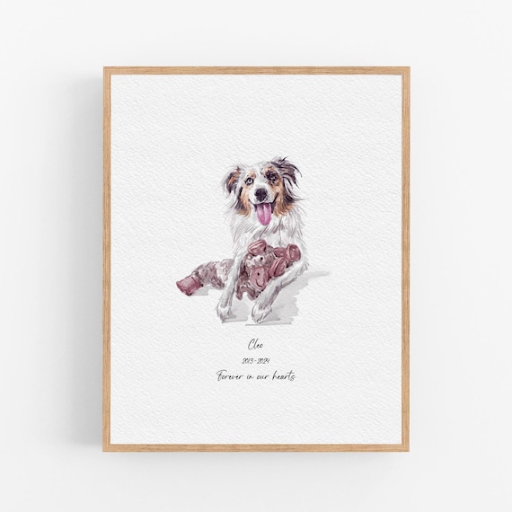 Custom Watercolor Pet Portrait from photo, Mini custom painting for Pets, Dog Remembrance Gift, Thoughtful Pet Gift, Dog Memorial Gift