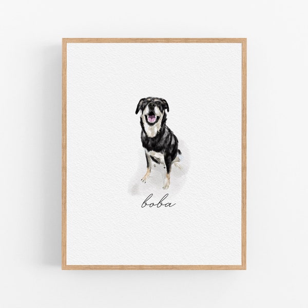 Custom Pet portrait from photo, Watercolor Tiny Pet Portrait From Photo, Pet memorial Gift, Dog Painting, Watercolor pets portrait