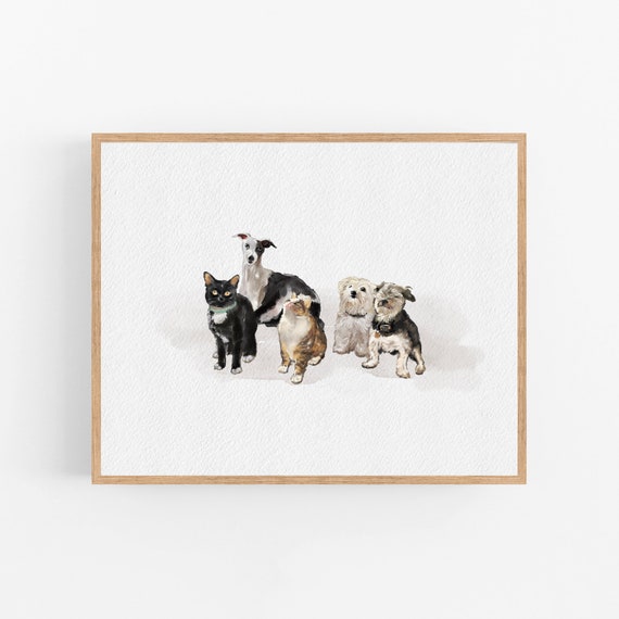 Custom Mini Watercolor Pet Portrait From Photo, Thoughtful Pet Gift, Pet Loss Gift, Pet Death Gift, Dog Memorial Gift, Pet Sympathy Gift