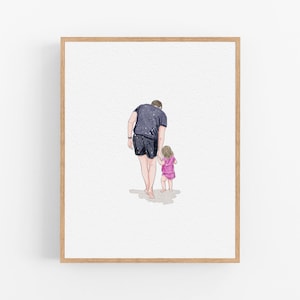 Personalized Watercolor Drawing, Minimal Portrait from photo, Family Portrait, Couples Portrait, Anniversary Gift, Christmas Gift