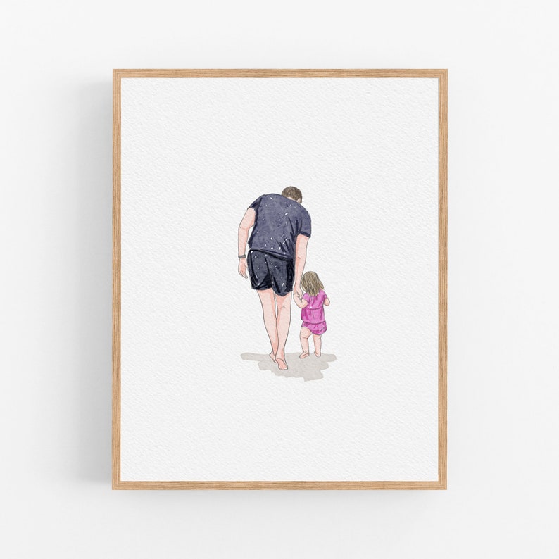 Personalized Watercolor Drawing, Minimal Portrait from photo, Family Portrait, Couples Portrait, Anniversary Gift, Christmas Gift image 1