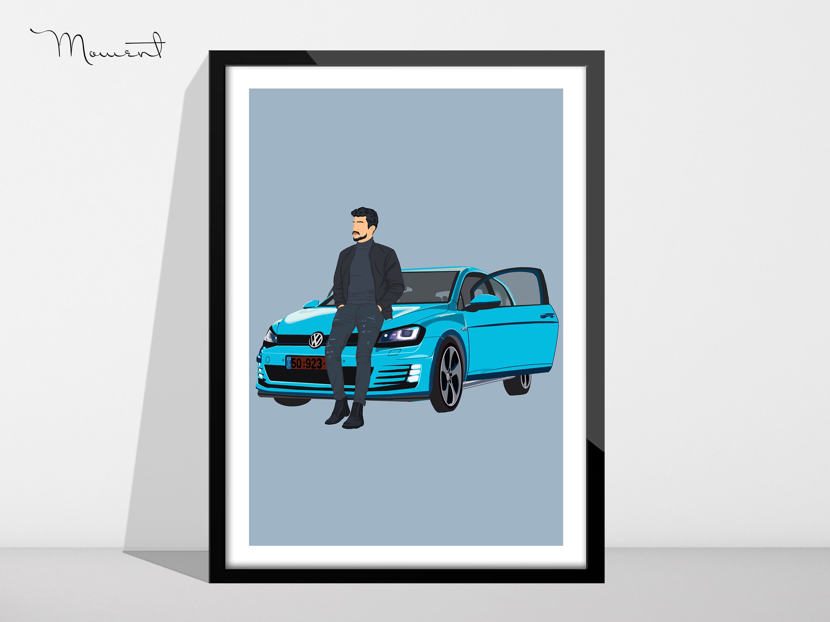 Digital Car Illustration, Classic car portrait, Custom Car Portrait, Personalised Car Photo, Anime Car Decal, Gift for car Lovers/Guy