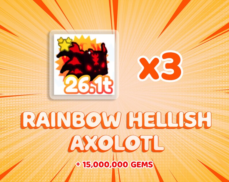 Pet Simulator X x3 Rainbow Hellish Axolotl Super Cheap Etsy Australia