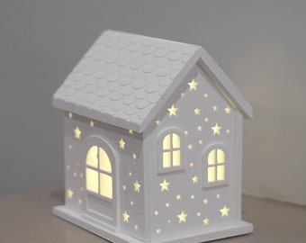 Light House Silicone Mold,star House with Roof Casting,Raysin Mould for Making Tealight Holder