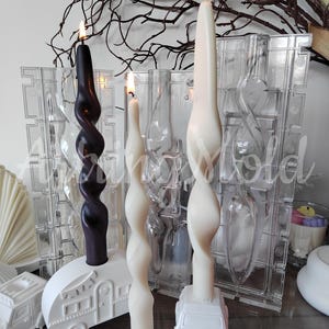DIY Spiral canlde silicone mold for making Unique Ripple Twisted candle handmade Swirl Taper Scented candles for wedding gift home decor