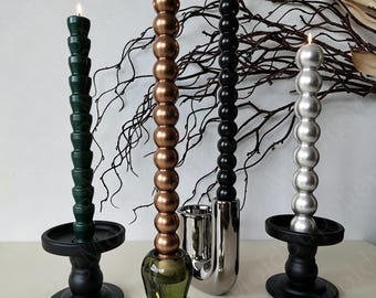 DIY Aesthetic Taper Candle Mold for Making Tall Tapered Bubble Pillar Soy Wax Wedding Table Decor,Unique Acrylic Plastic Molds