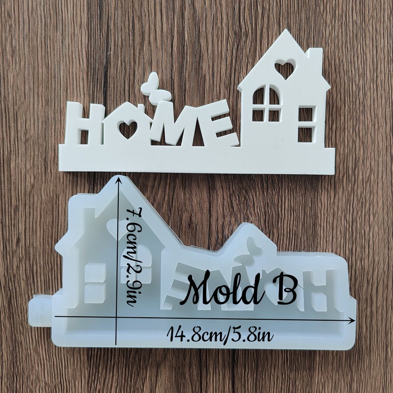 Silicone Mould,House slide-in Mould,houses for plug-in Wreath loop strips,Raysin casting mould Mold B