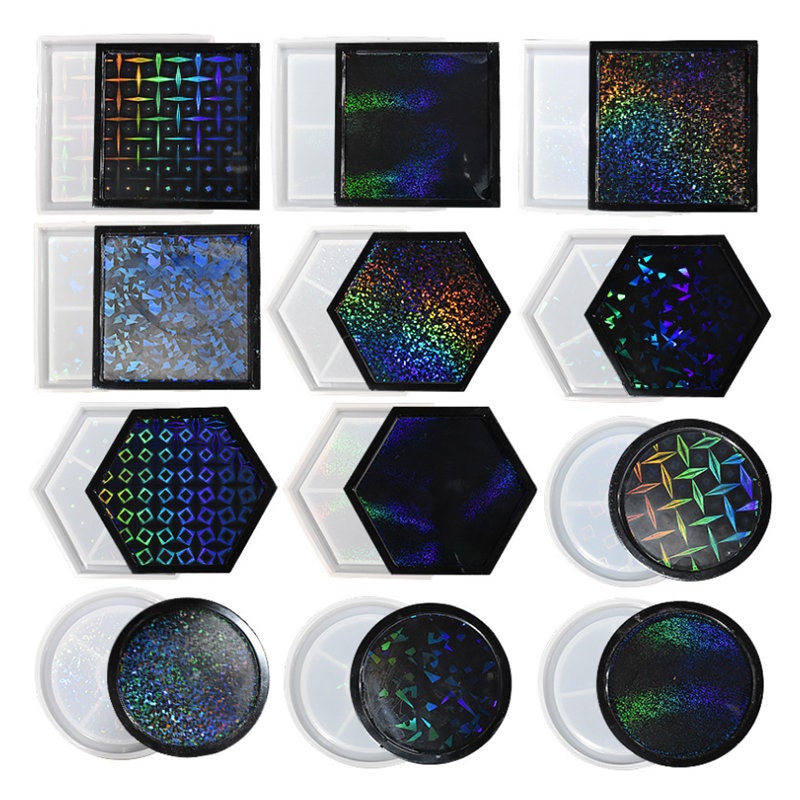 Holographic Resin Mold Holo Inlay Silicone Mats Jewelry Making Supplies  Pack of 3#4702-4704