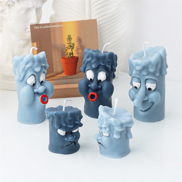 Cute funny face Candle Silicone Mold For Making Unique Body Art Candle Silicone Mould