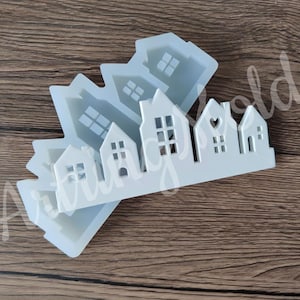 Silikonform, insticksform för hus, hus för insticksformade kransöglor, gjutform för Raysin