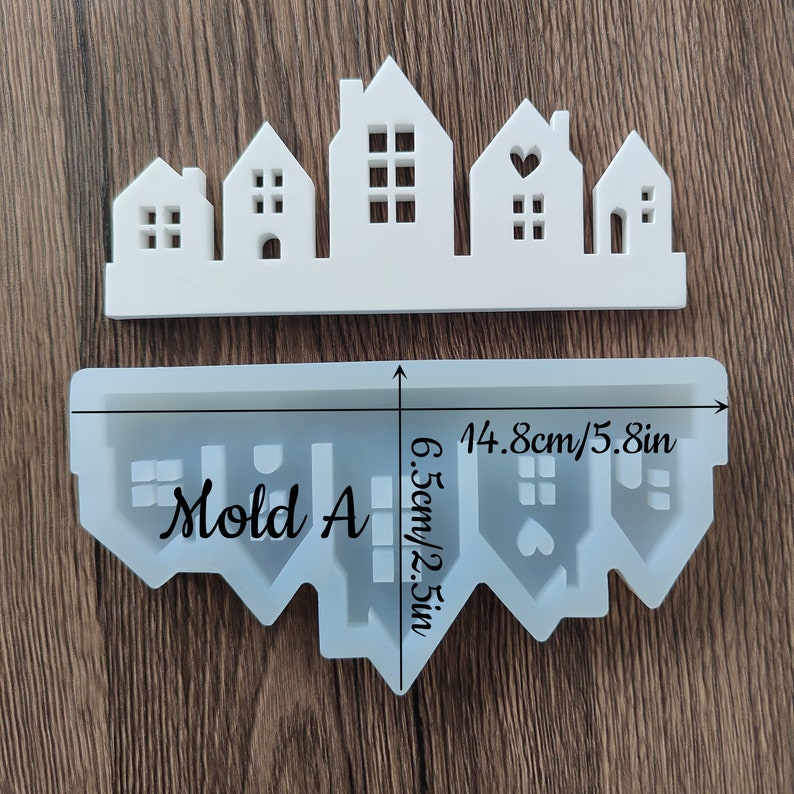 Silicone Mould,House slide-in Mould,houses for plug-in Wreath loop strips,Raysin casting mould Mold A