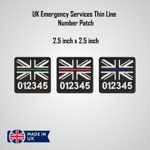 Uk Emergency Services Thin Line Number Patch