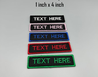 名入れ刺繍入りテープバッジパッチ 1インチ×4インチ